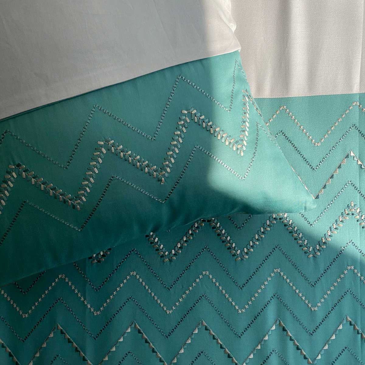 Chevron Turquoise and Grey Duvet Cover Set