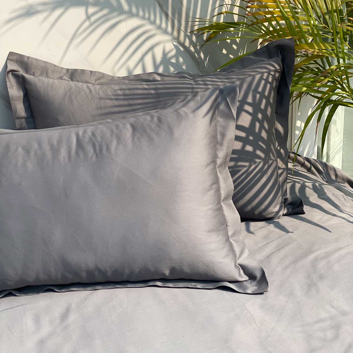 Sadyaska Dark Grey Pillow Covers (Set of 2)
