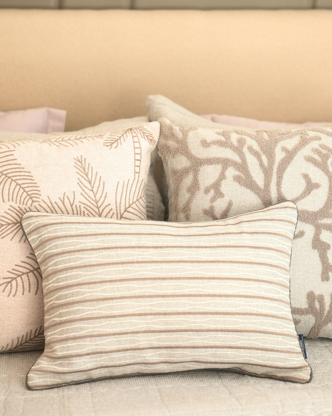 Drift Palm Springs Embroidered Grey Cushion Cover (Size : 12"X18")