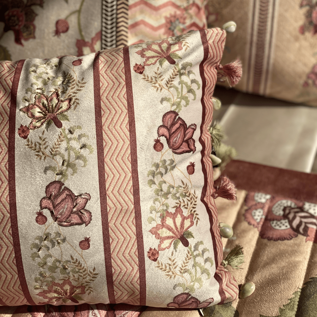 Decorative Printed Chintz Velvet Cushion Cover 12x18