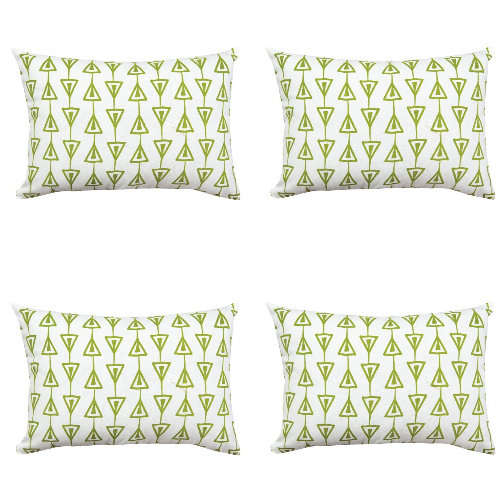 Home Decor Leashed Triangle Green Cushion Cover Patio, Garden & Outdoor, Lime Green Cotton Cushion Case 12x18…