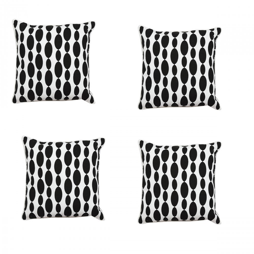 Black & White Geometric Cushion Cover 16x16 Designer Cushion Cases for Drawing Room, Bedroom, Outdoor, Patio, Office…