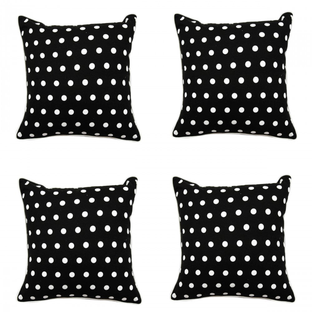 Black & White Polka Dot Cushion Cover (16"X16") Geometric Cotton Cushion Cover…