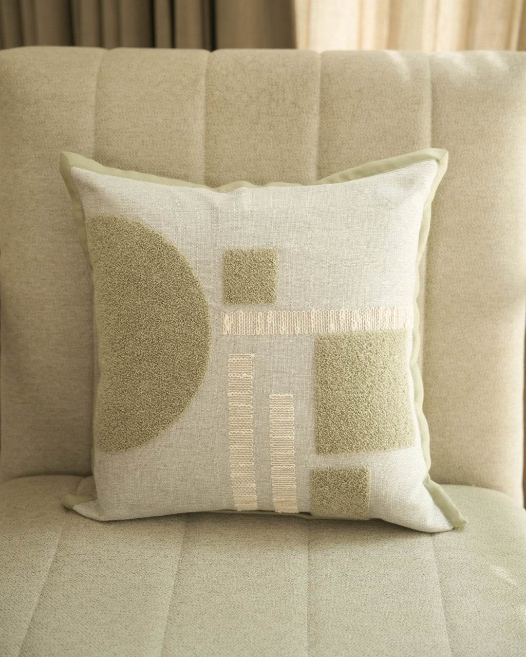 Labyrinth Palm Springs Embroidered Grey Cushion Cover (Size : 16"X16")