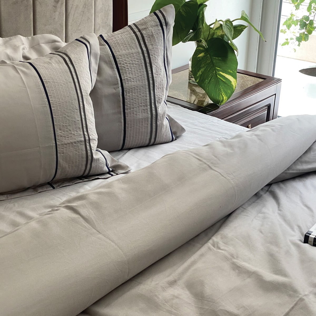 Linear Grey Dreams Duvet Cover Set