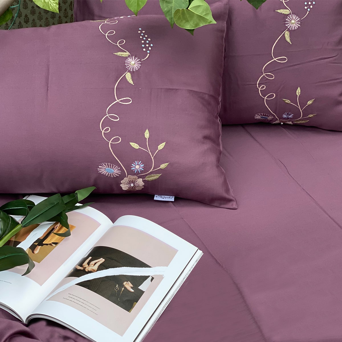 Wild Florals Mauve Duvet Cover Set