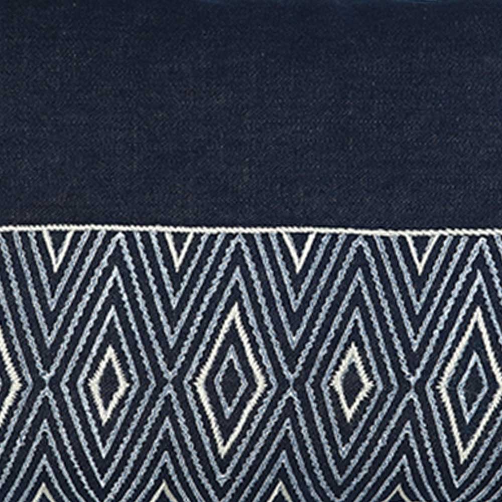 Carolina Cushion Cover with Hand Embroidered Indigo Pillow Cushion Case 12" X 18"…