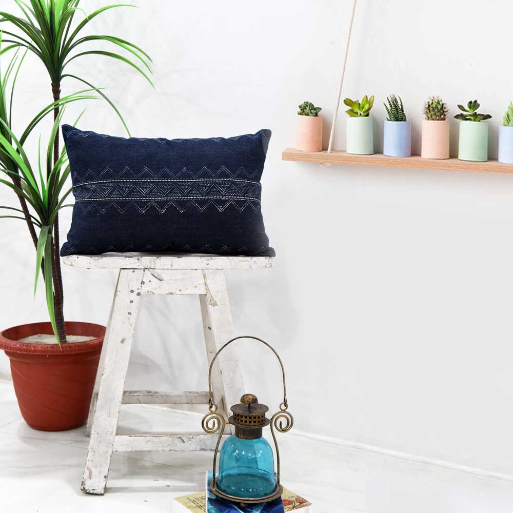Denim Decorative Cushion Case for Car, Sofa, Living Room, Bedroom Denim Cushion Cover 12" X 18"…