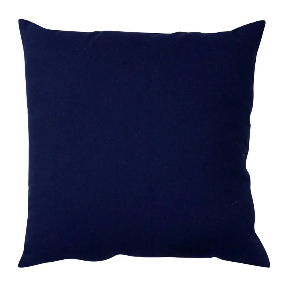 Nebraska Hand Block Printed Denim Decorative Cushion Case Indigo Pillow Cushion Cover 16" X 16"…