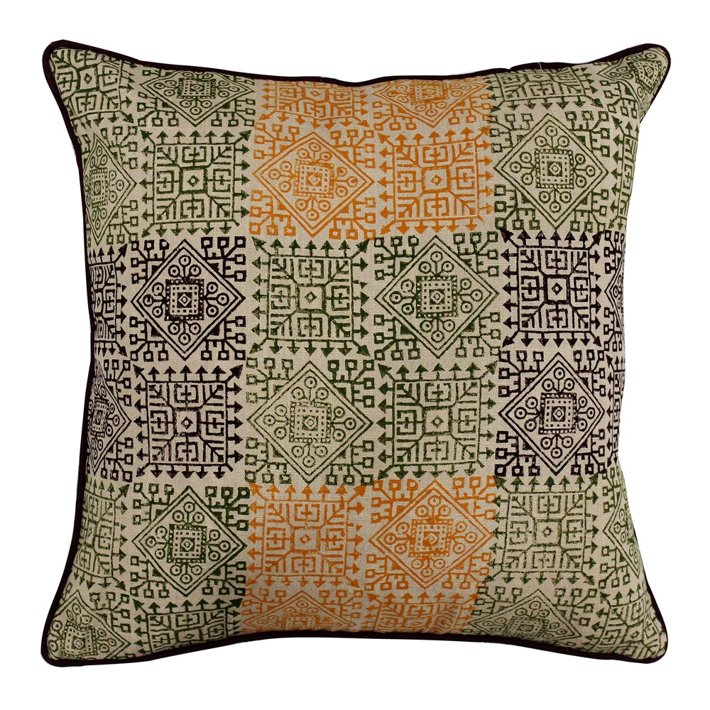 Home Sofa Decor Printed Multi Color Cotton Cushion Cover 1 Piece (16" X 16")…