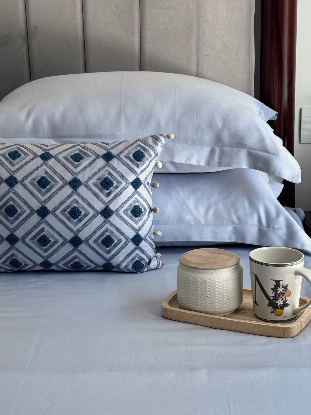 Dublin Smoke Blue Treasure Bedsheet Set