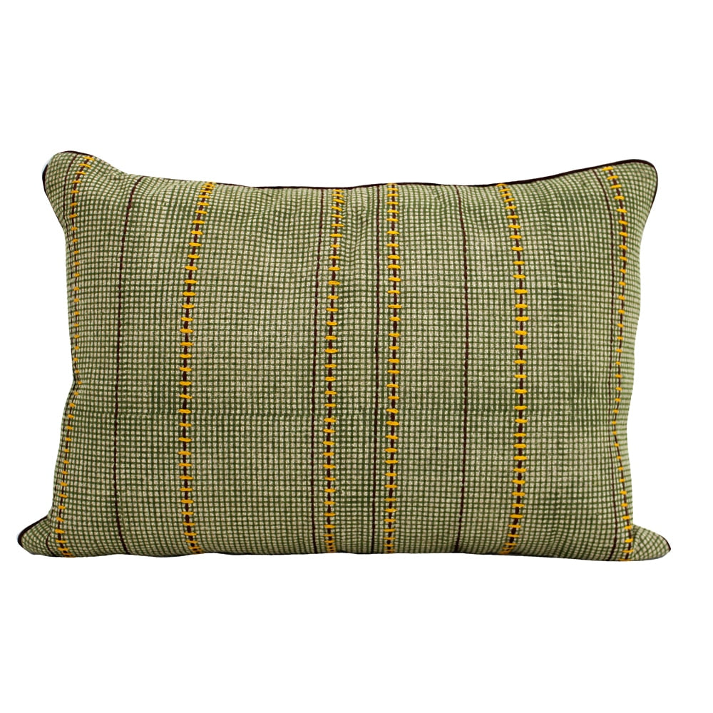 Handmade Block Printed Cushion Covers Green Color 1 Piece (12" X 18")…