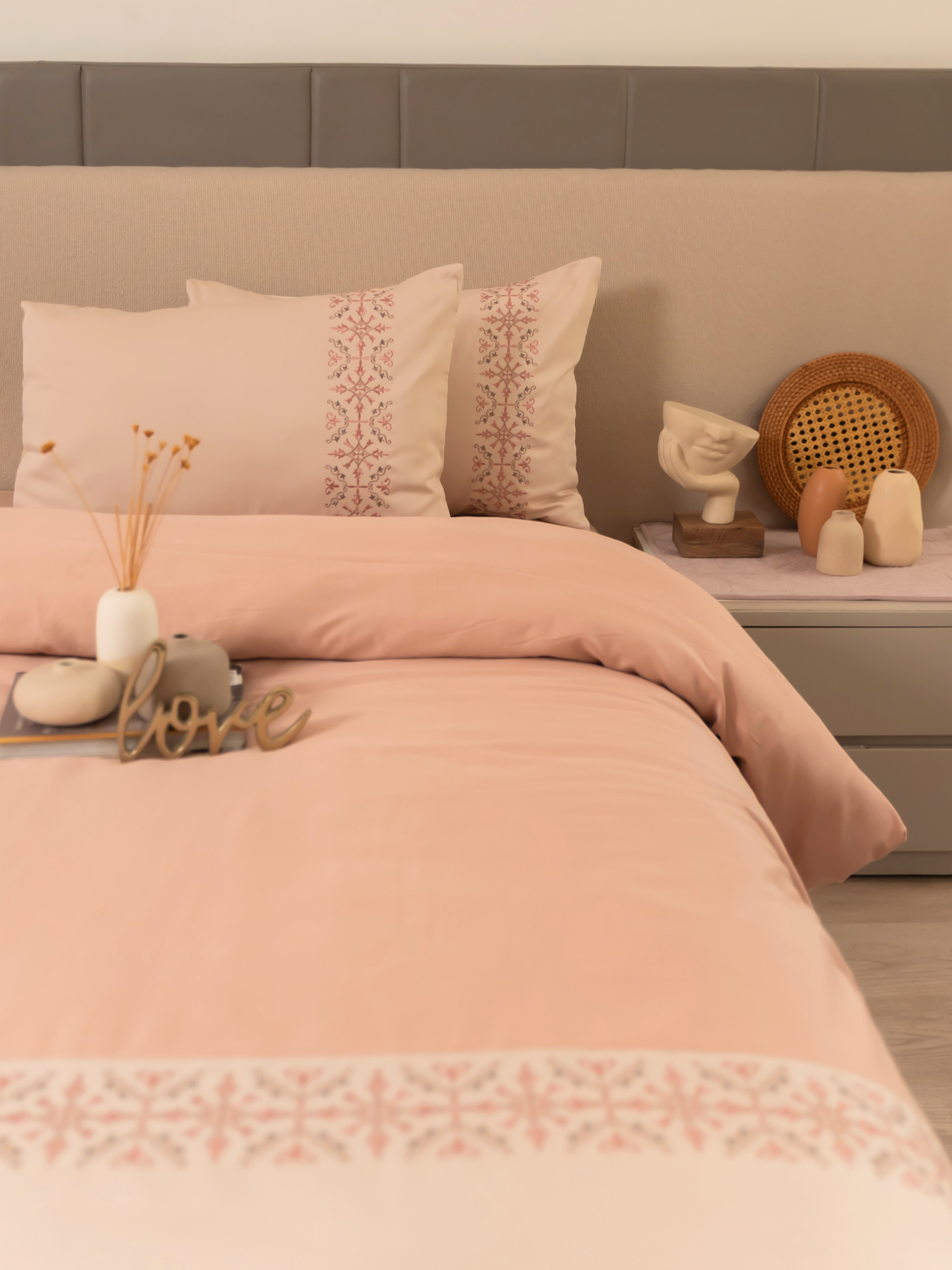 Luna Buff Rose Dreams Duvet Cover