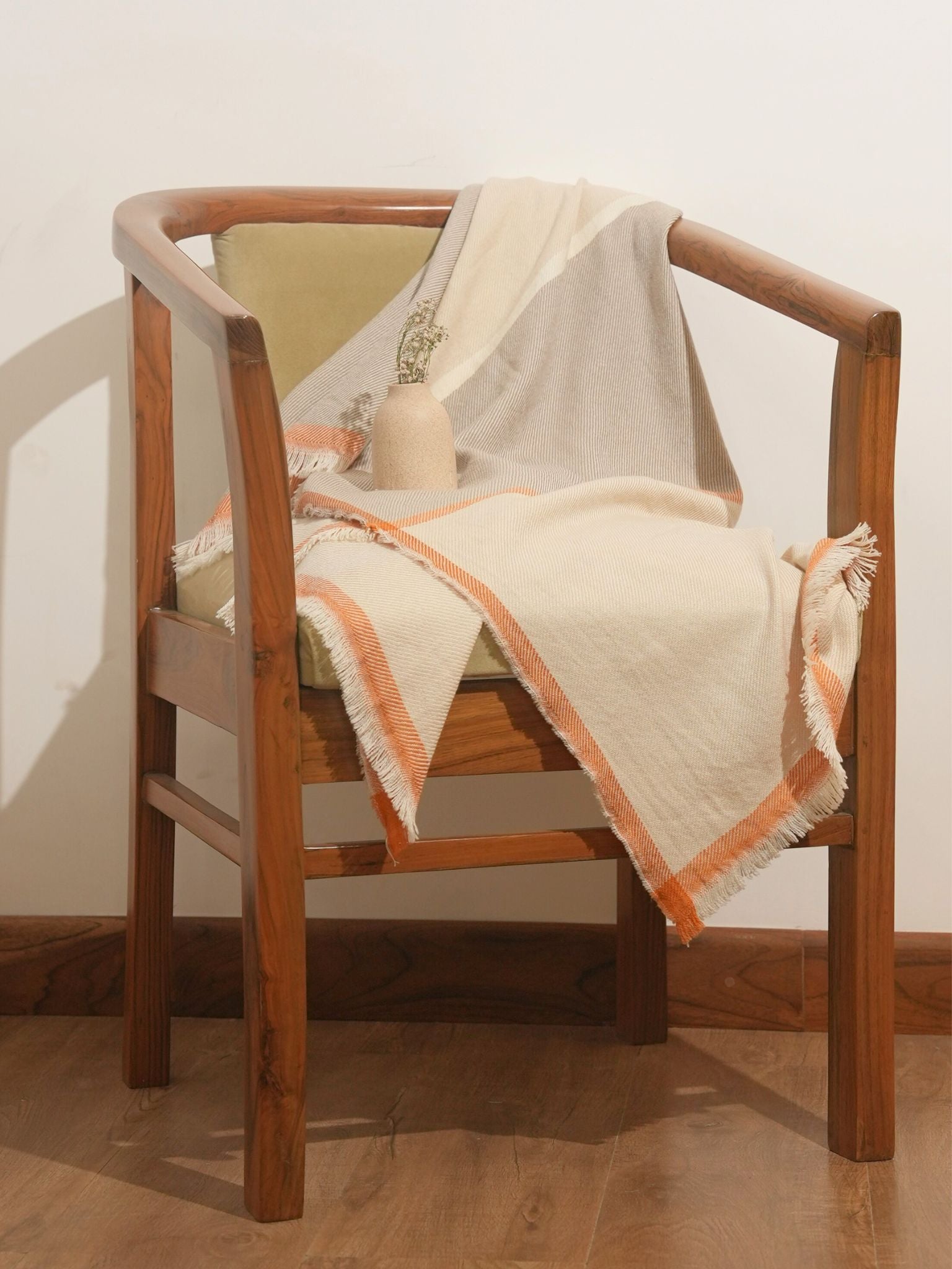 Beige Mocha Cashmere Woolen Throw