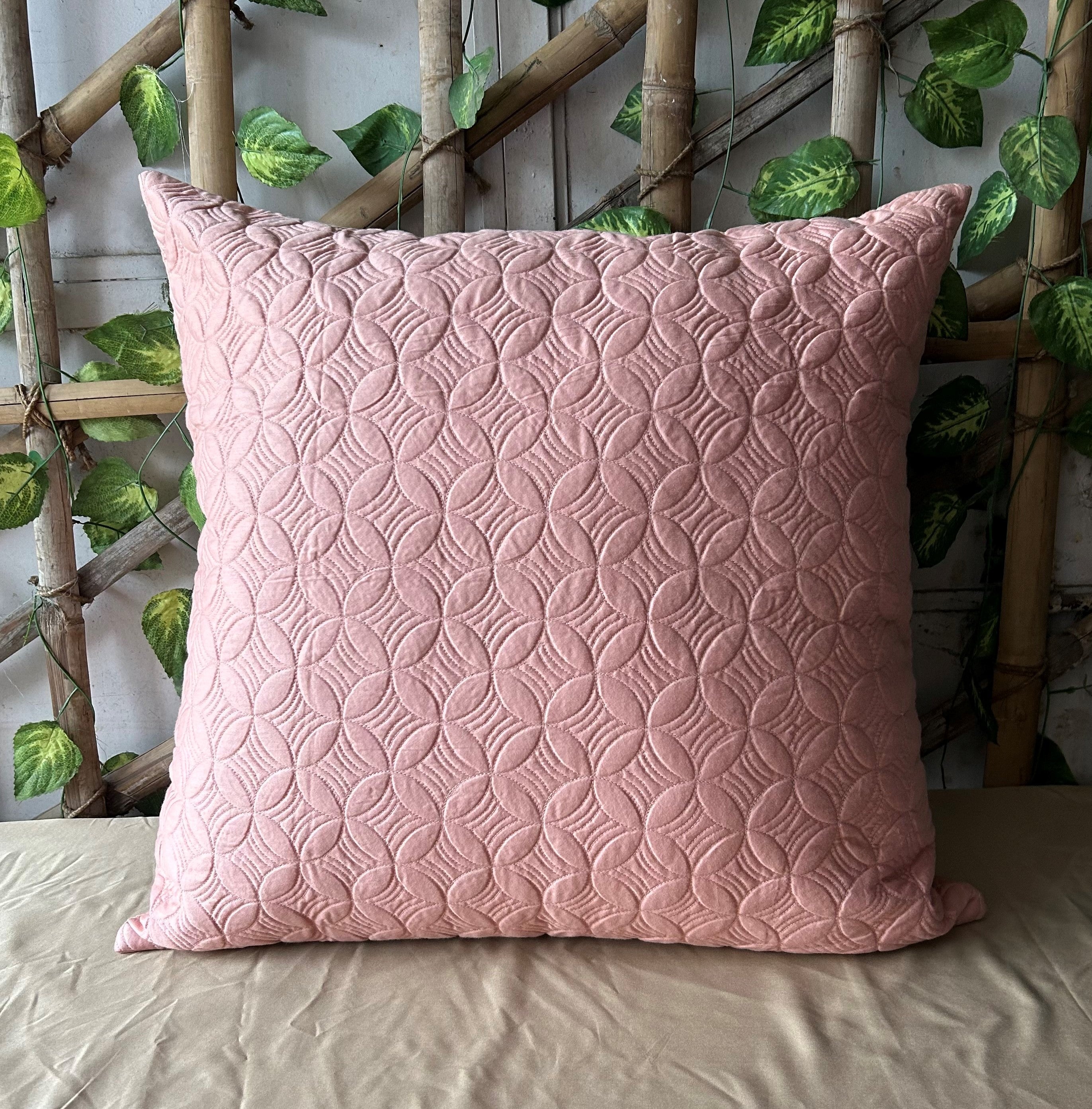 Coral Quilted Cotton Euro Sham