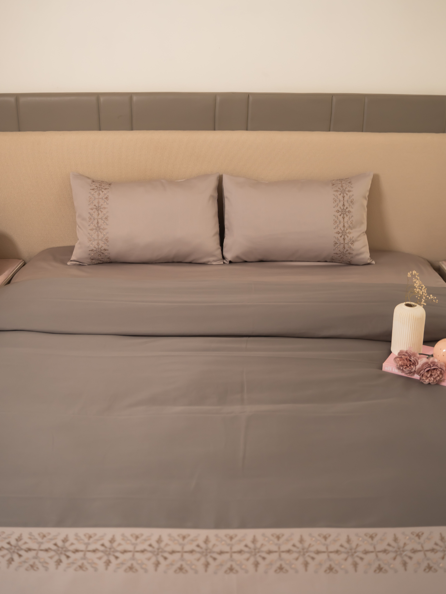 Luna Silver Dark Grey Dreams Duvet Cover