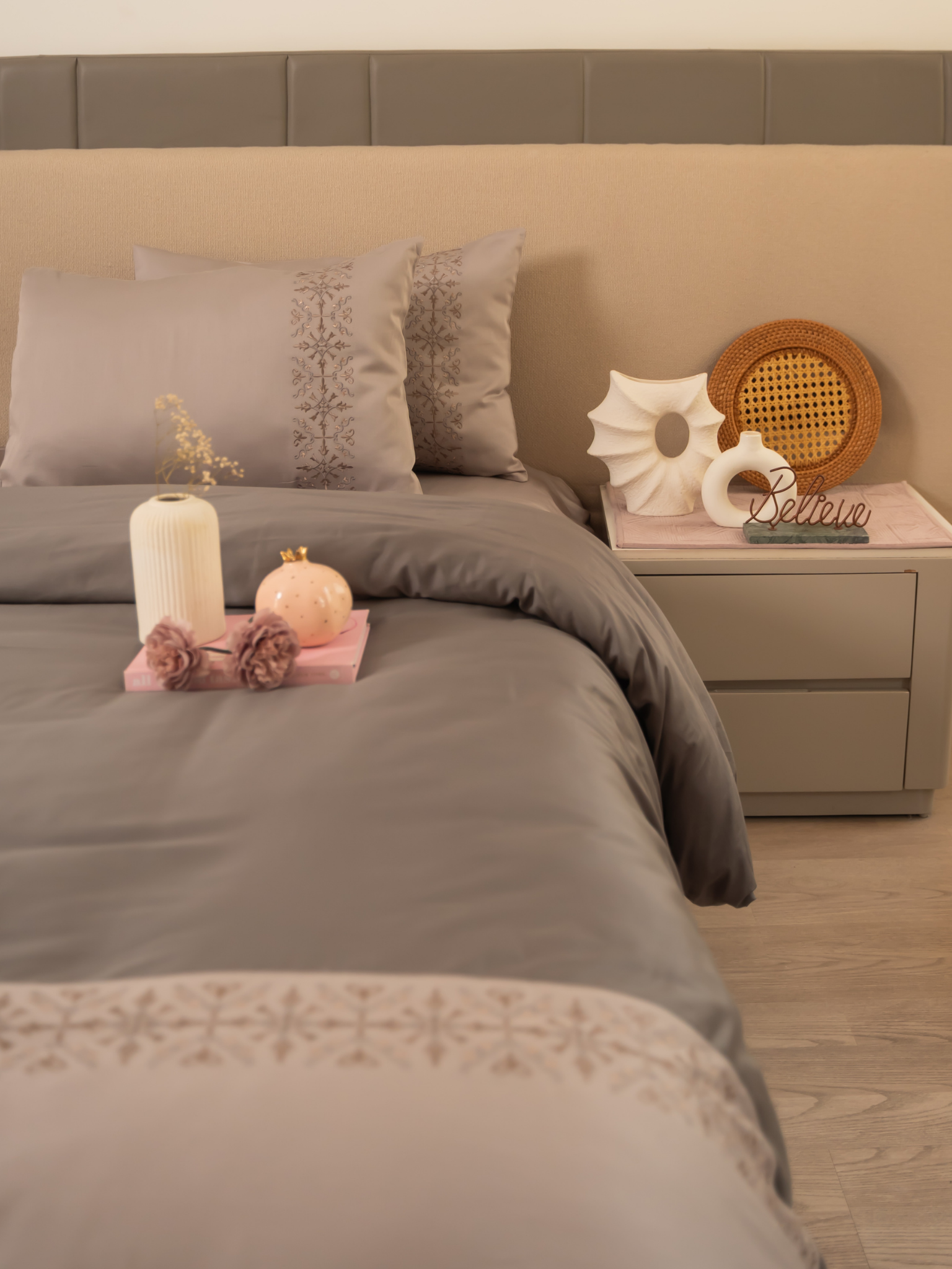 Luna Silver Dark Grey Dreams Duvet Cover