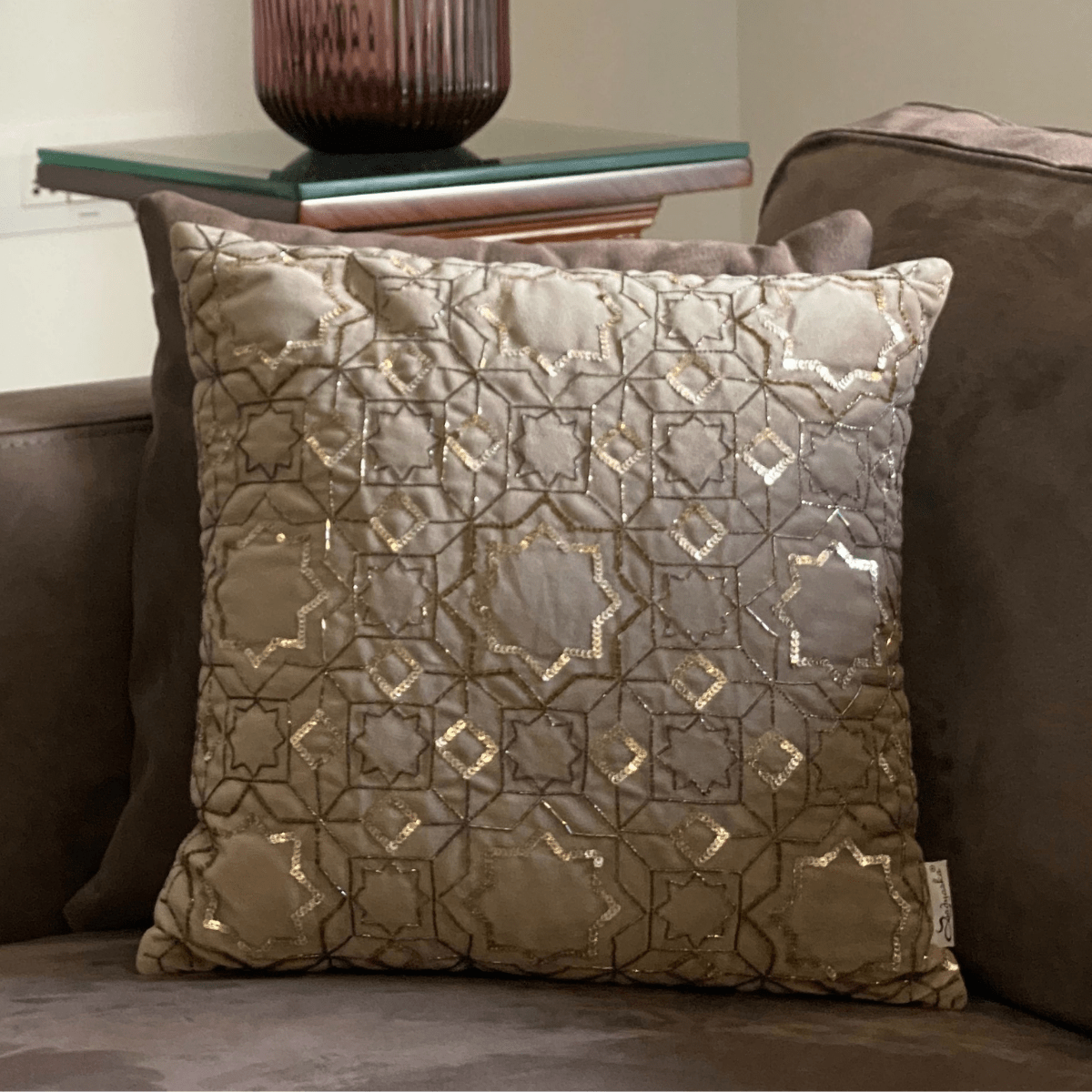 Decorative Fiesta Cinnamon Velvet Cushion Cover 16x16