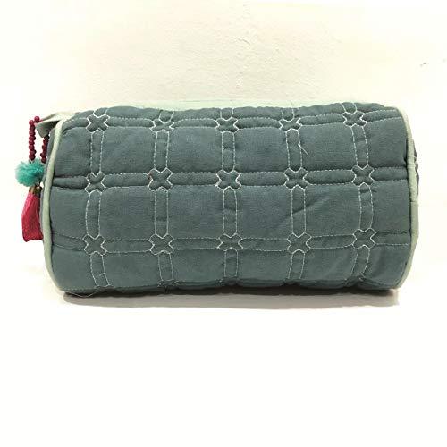Teal Cotton Medium Size Quilted Wedding Jewelry Pouch / Cosmetic / Make Up Case Multifunction Storage