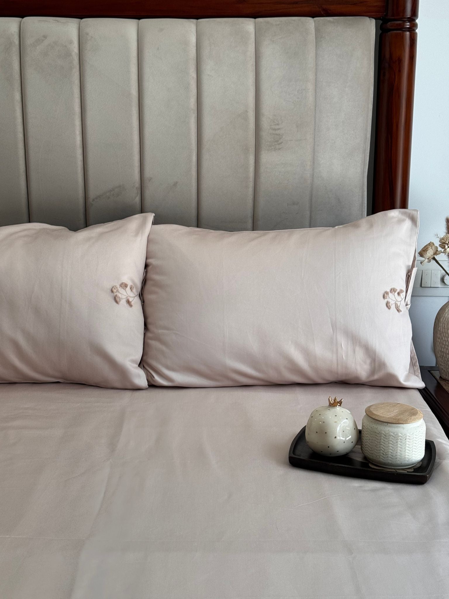 1000TC Botanique Buff Egyptian Cotton Bedsheet Set