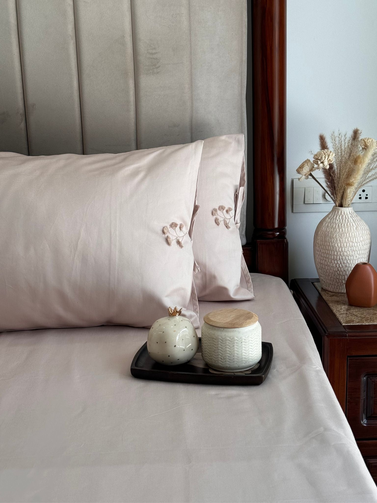 1000TC Botanique Buff Egyptian Cotton Bedsheet Set
