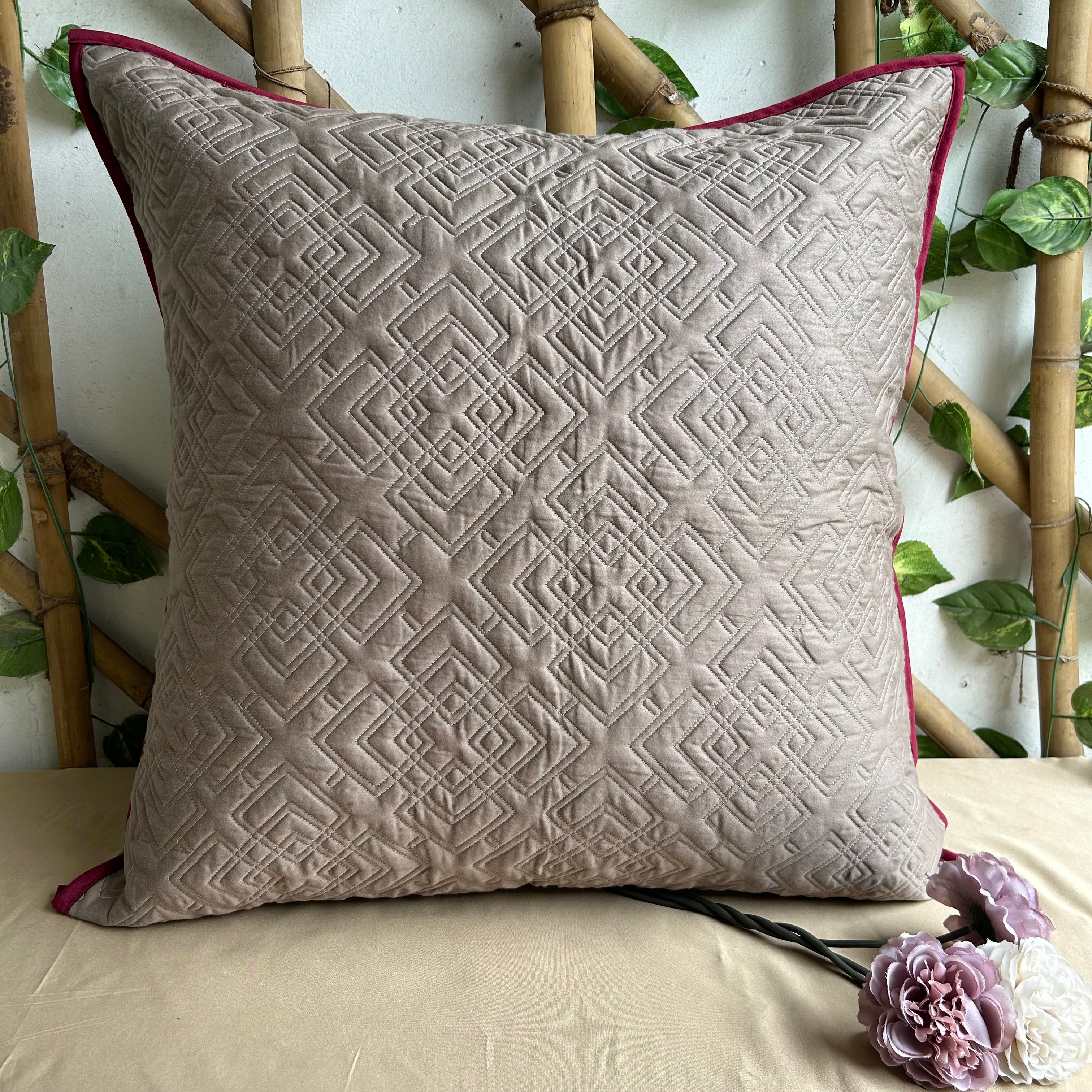 Taupe Quilted Cotton Euro Sham