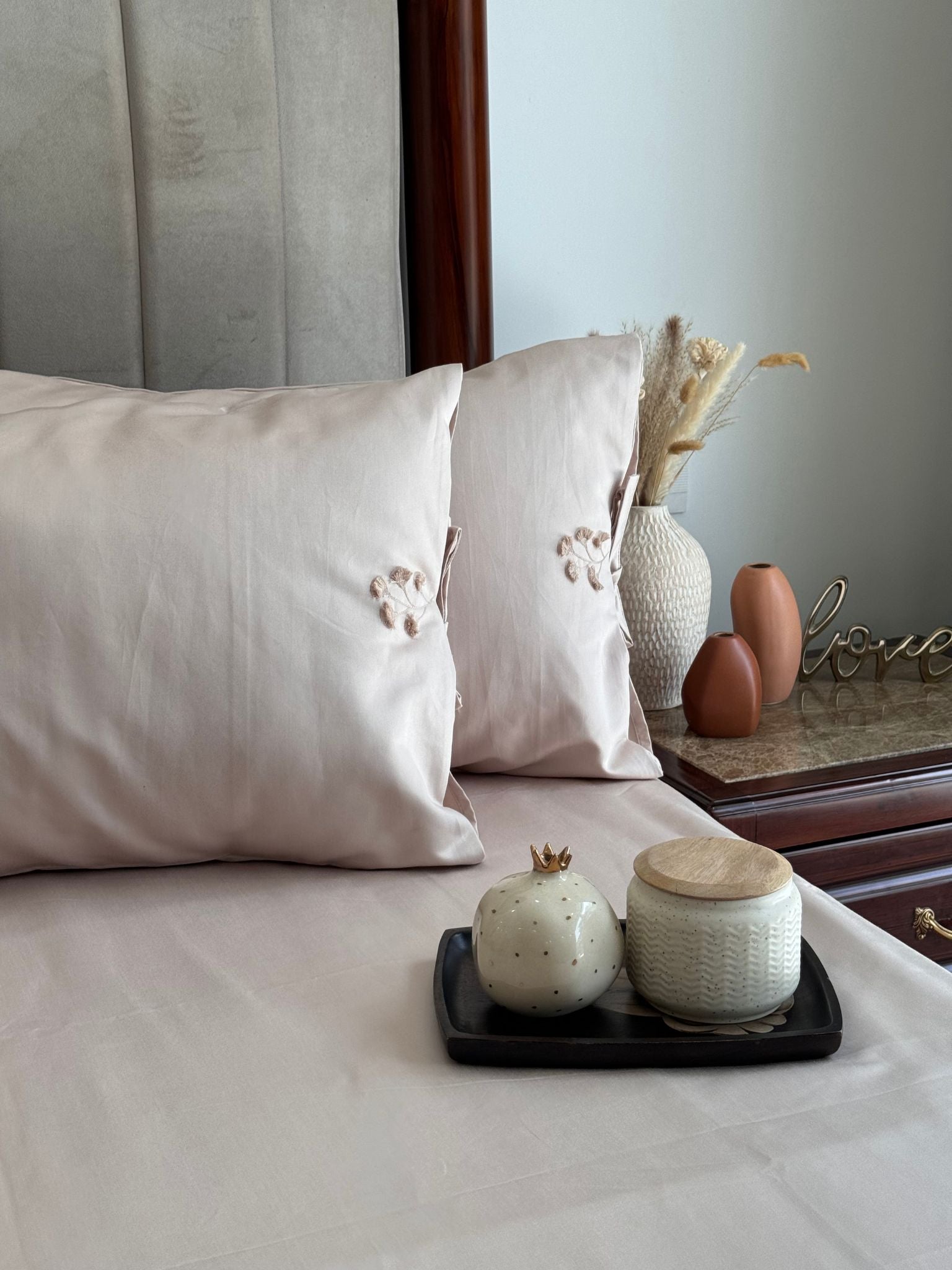 1000TC Botanique Buff Egyptian Cotton Bedsheet Set