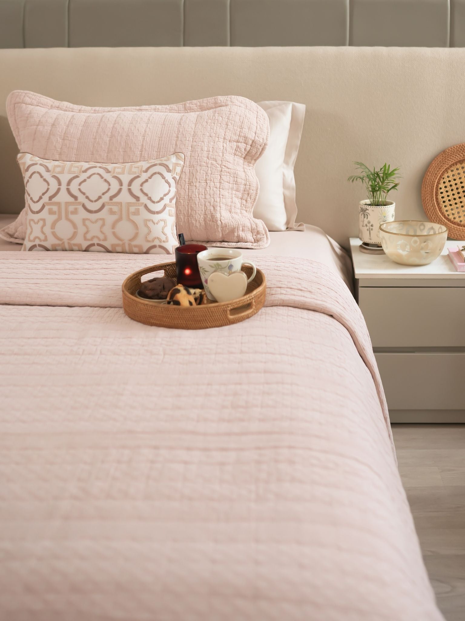 Nuance Buff Cotton Bedding Set (8 PC Set)