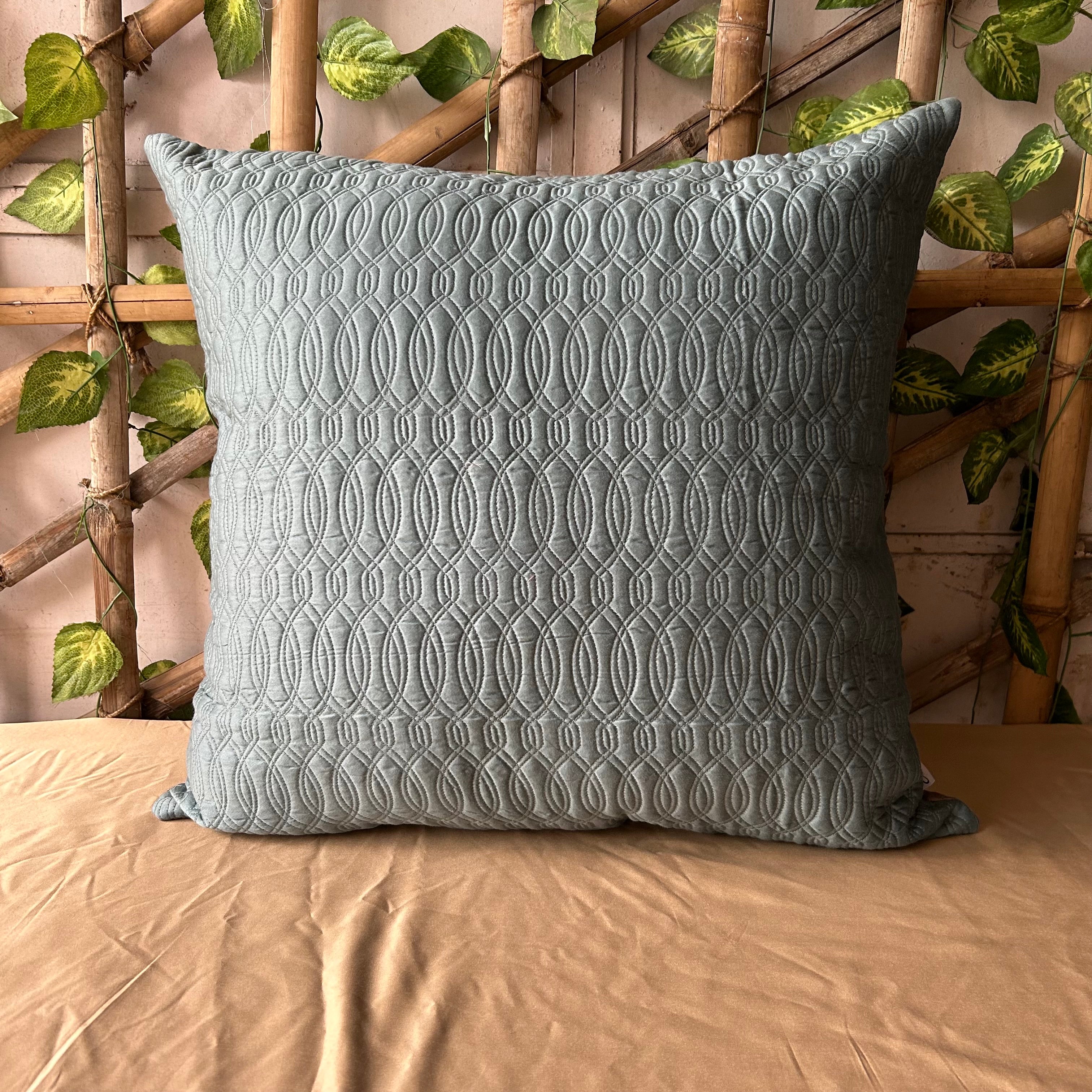 Teal Quilted Reversible Cotton Euro Sham