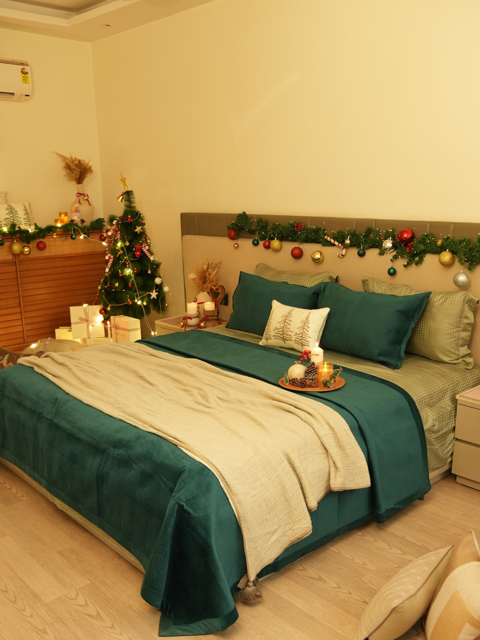 Bonito Emerald Green Velvet Sage Tencel Christmas Bedding Set