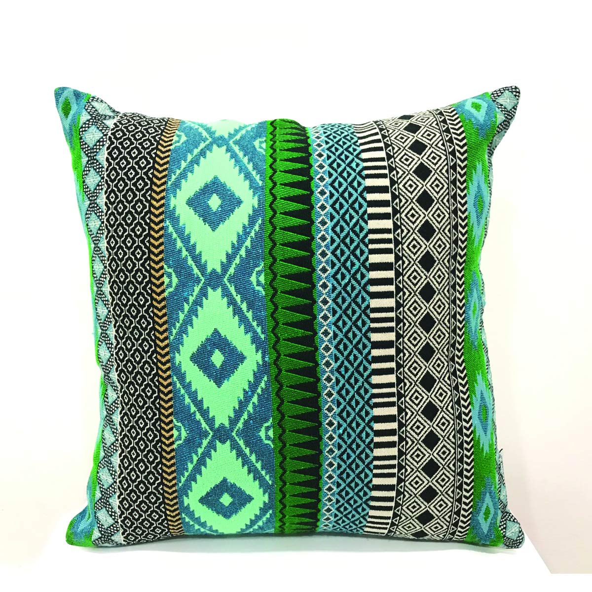 Decorative Hand Weaving Sofa Pillow Cushion Cover Green 16x16