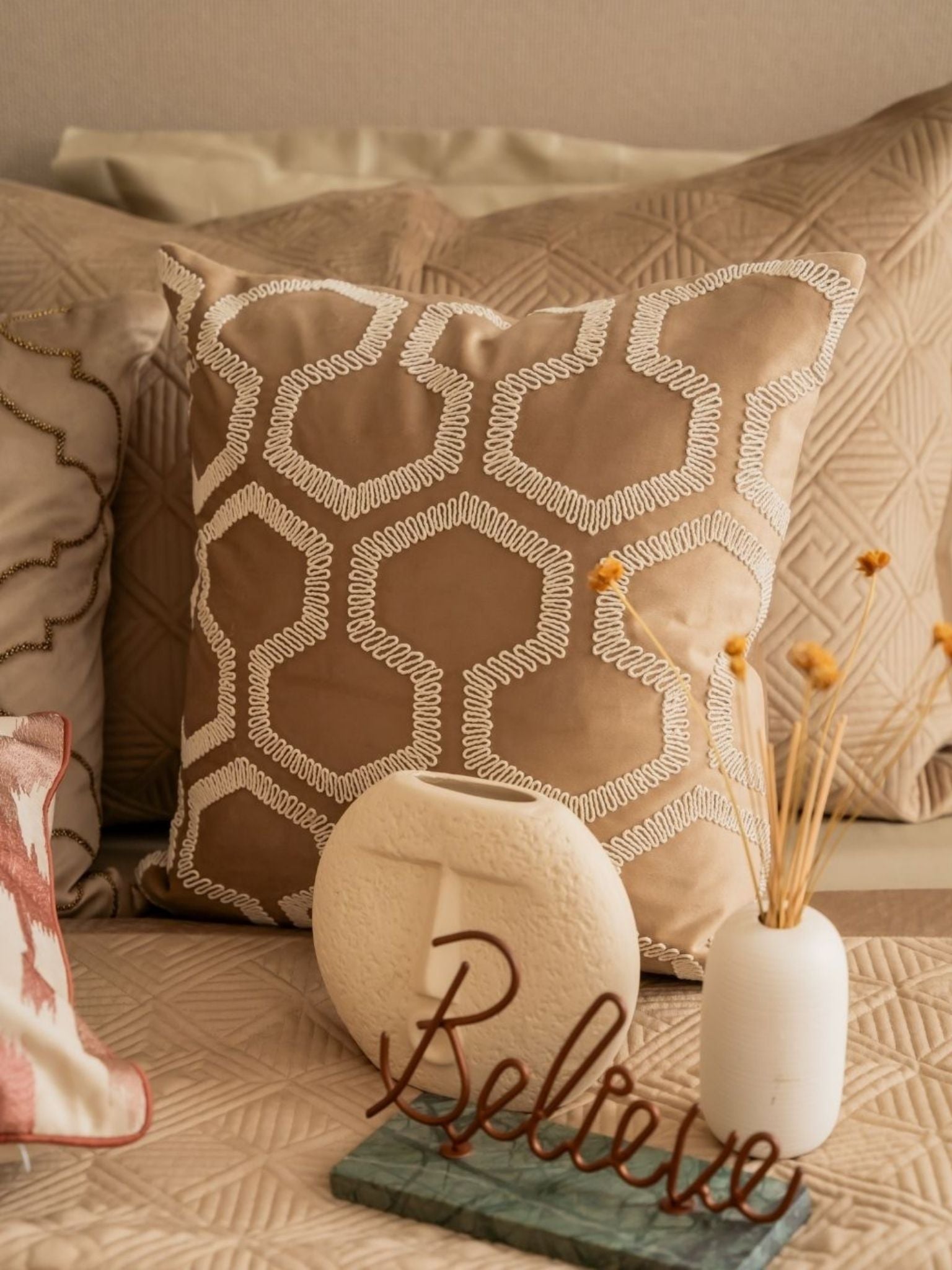 Isla Champagne Gold Velvet Trousseau Set (10 PC Set)
