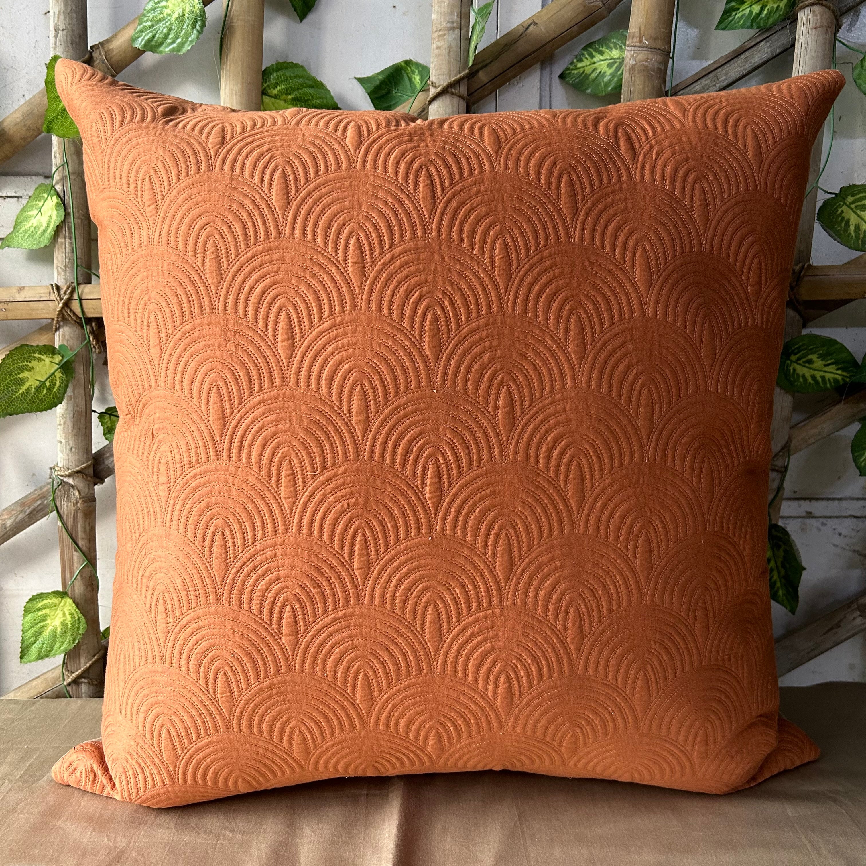 Beetle Rust Quilted Cotton Euro Sham