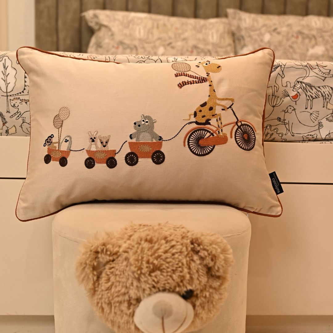 Wild Wonders Oats Beige and Ivory Kids Bedding Set (9 PC Set)