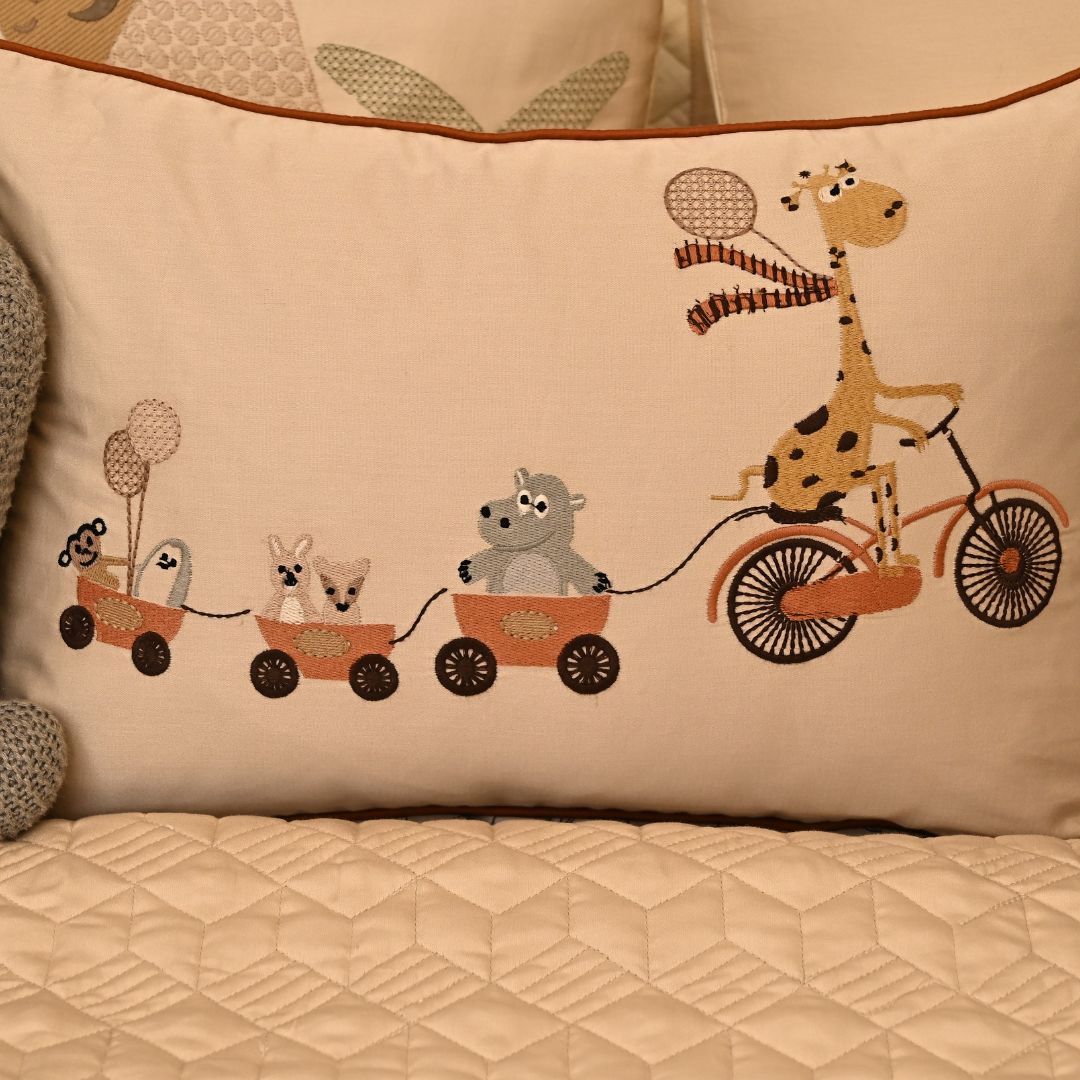 Wild Wonders Oats Beige and Ivory Kids Bedding Set (9 PC Set)