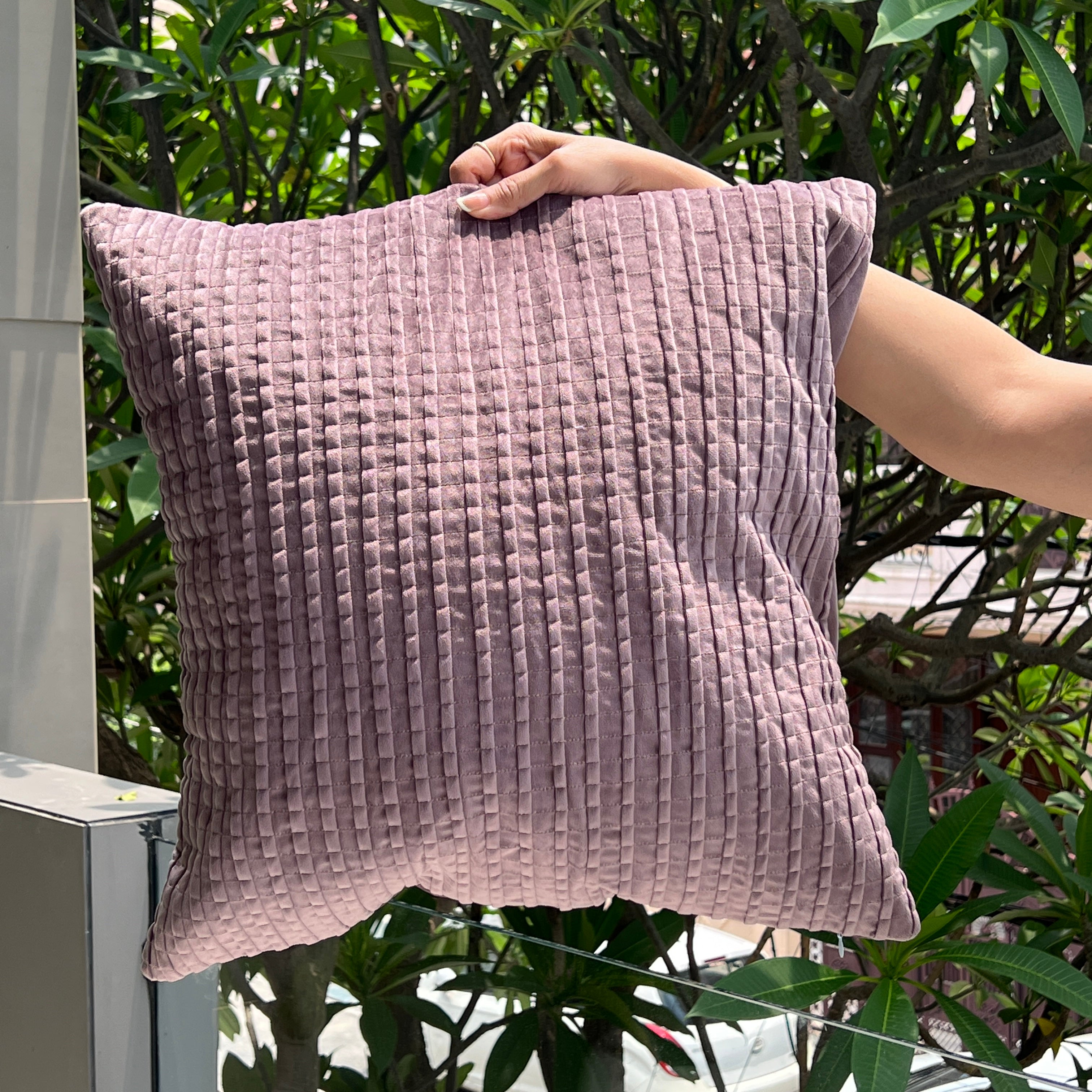 Decorative Bello Lilac Velvet Cushion Cover 16x16