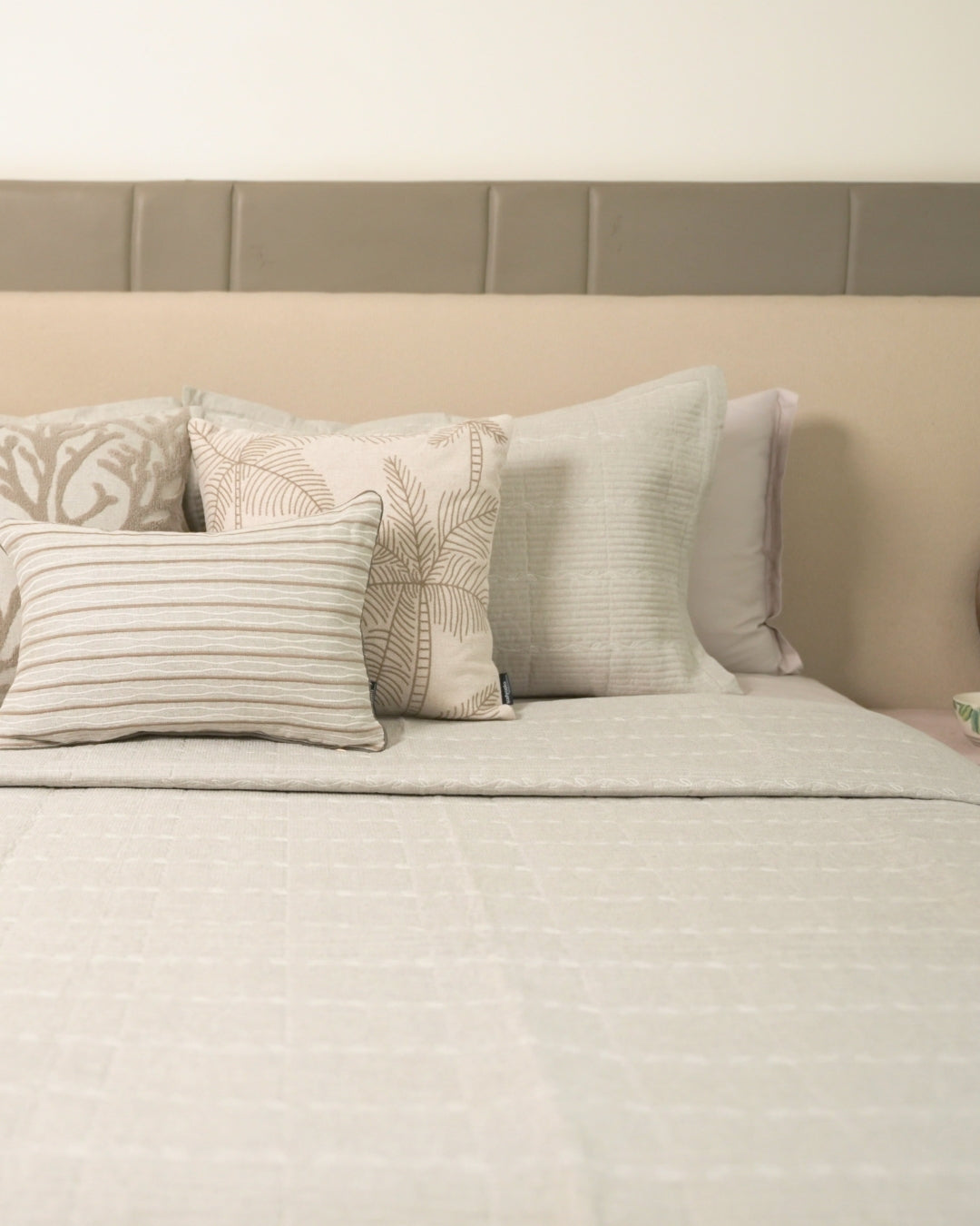 Blossom Grey Quilted Bedspread Set