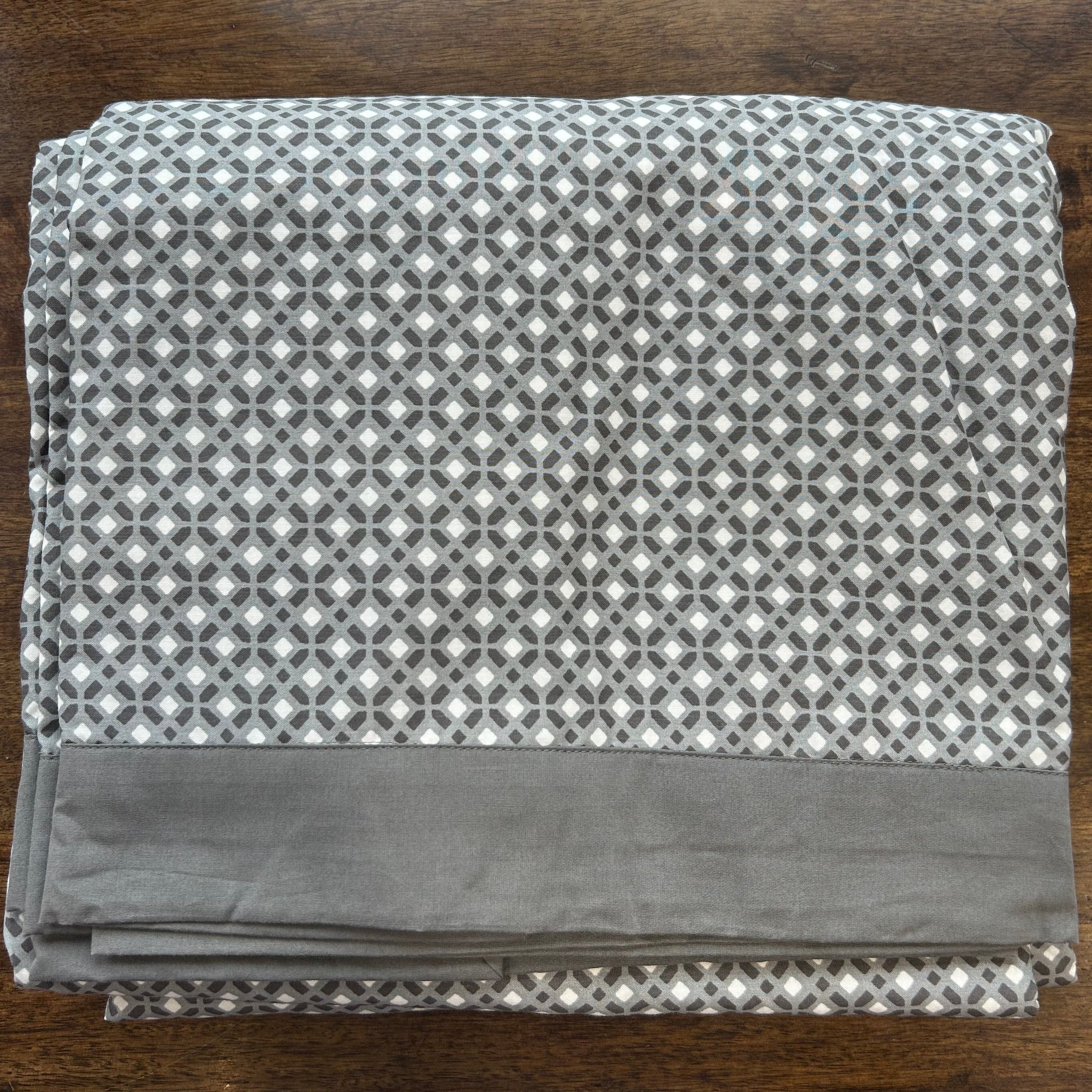 Single Bed Grey Printed Premium Pure Cotton Reversible Dohar