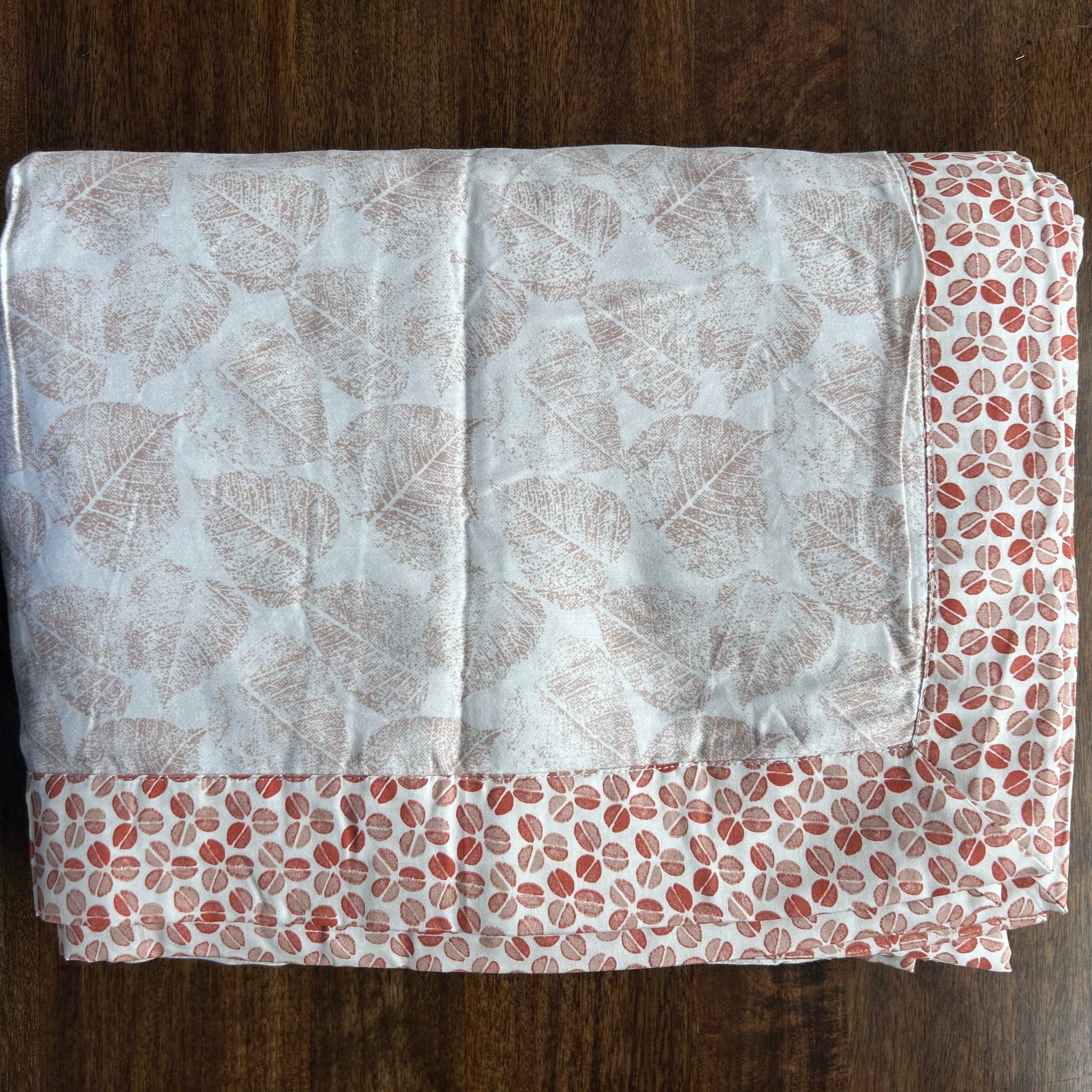 Single Bed Orange Printed Premium Pure Cotton Reversible Dohar