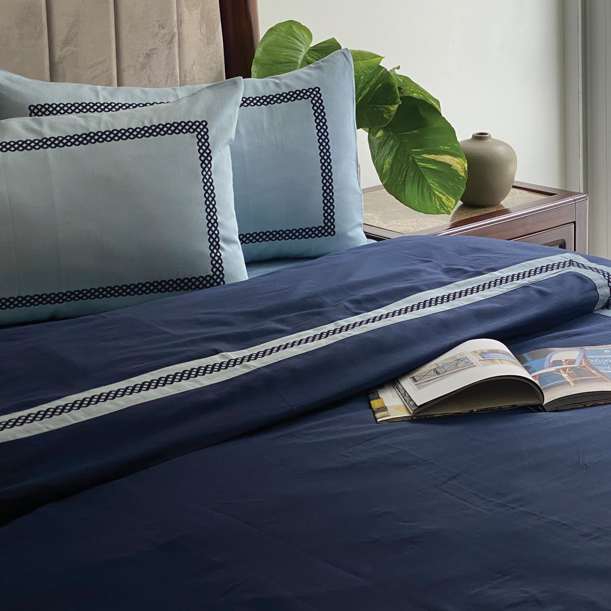 Droplet Smoke Blue and Navy Dreams Duvet Cover