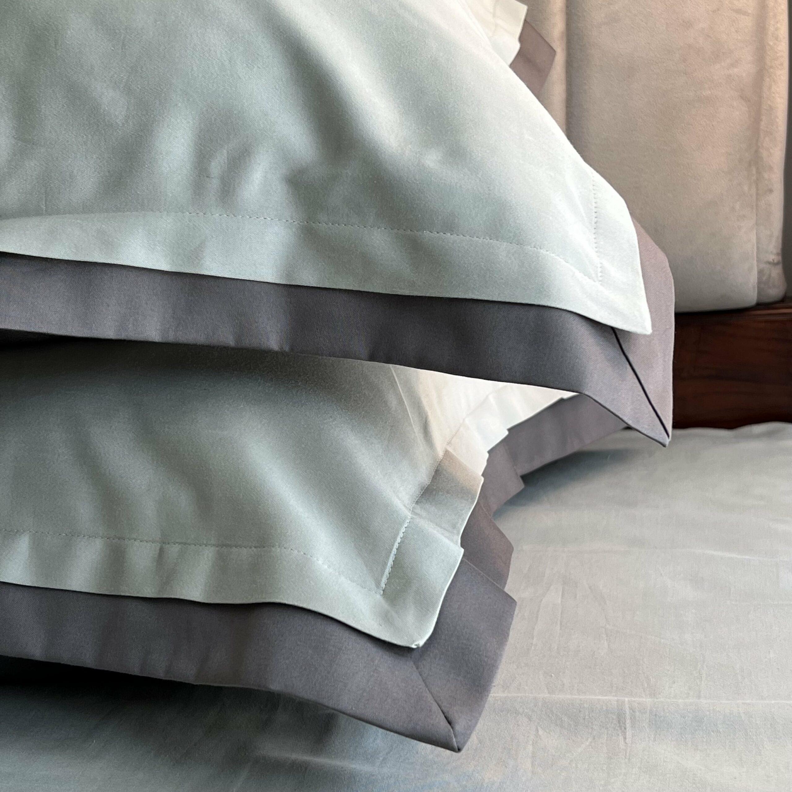 Sage Green Elephant Grey Duplex Pillow Covers (Set of 2)