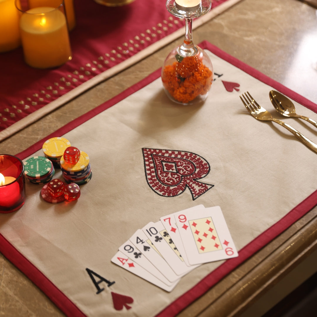 Deal and Dine Embroidered Table Runner