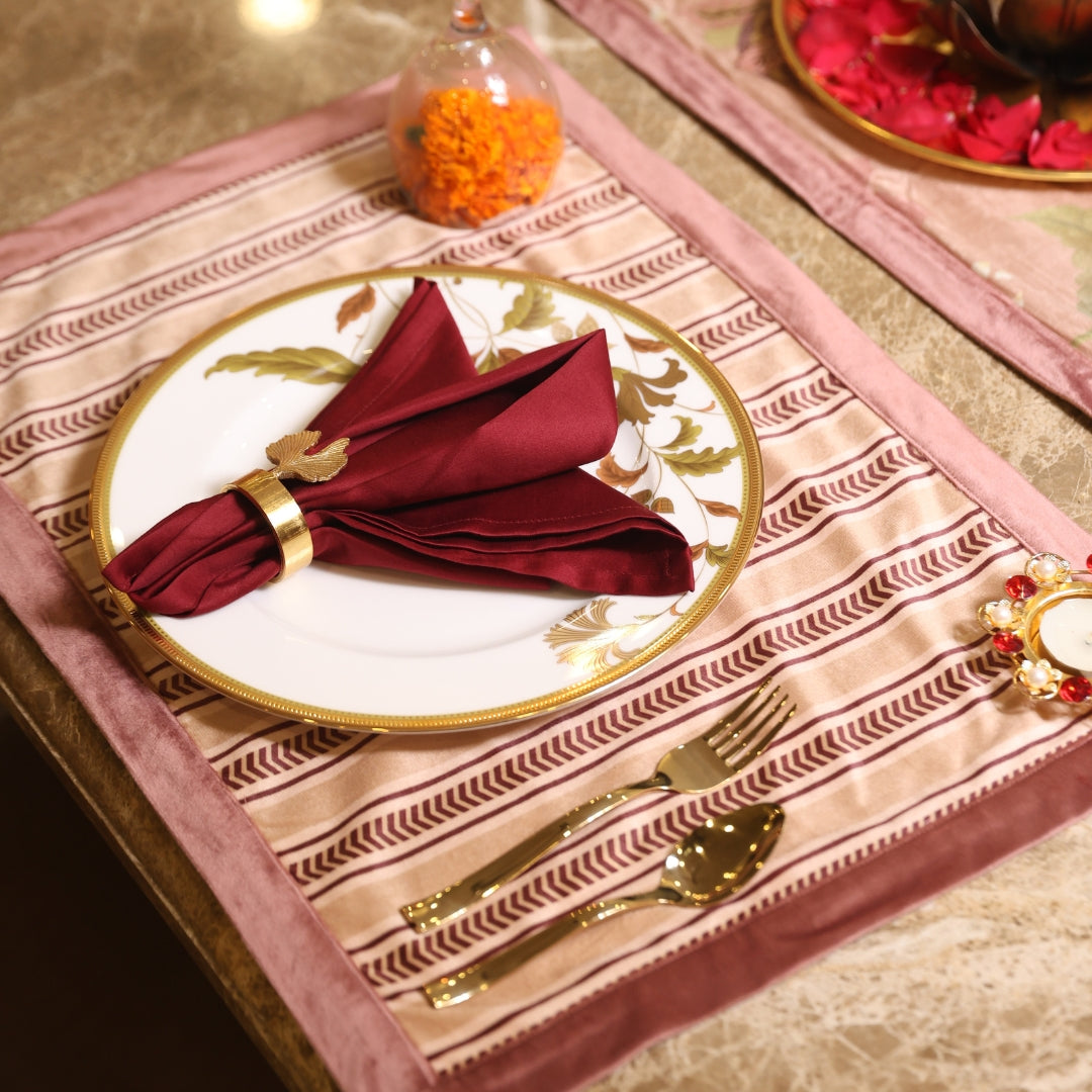 Culinary Elegance Printed Velvet Table Linen Set (13 PC Set)