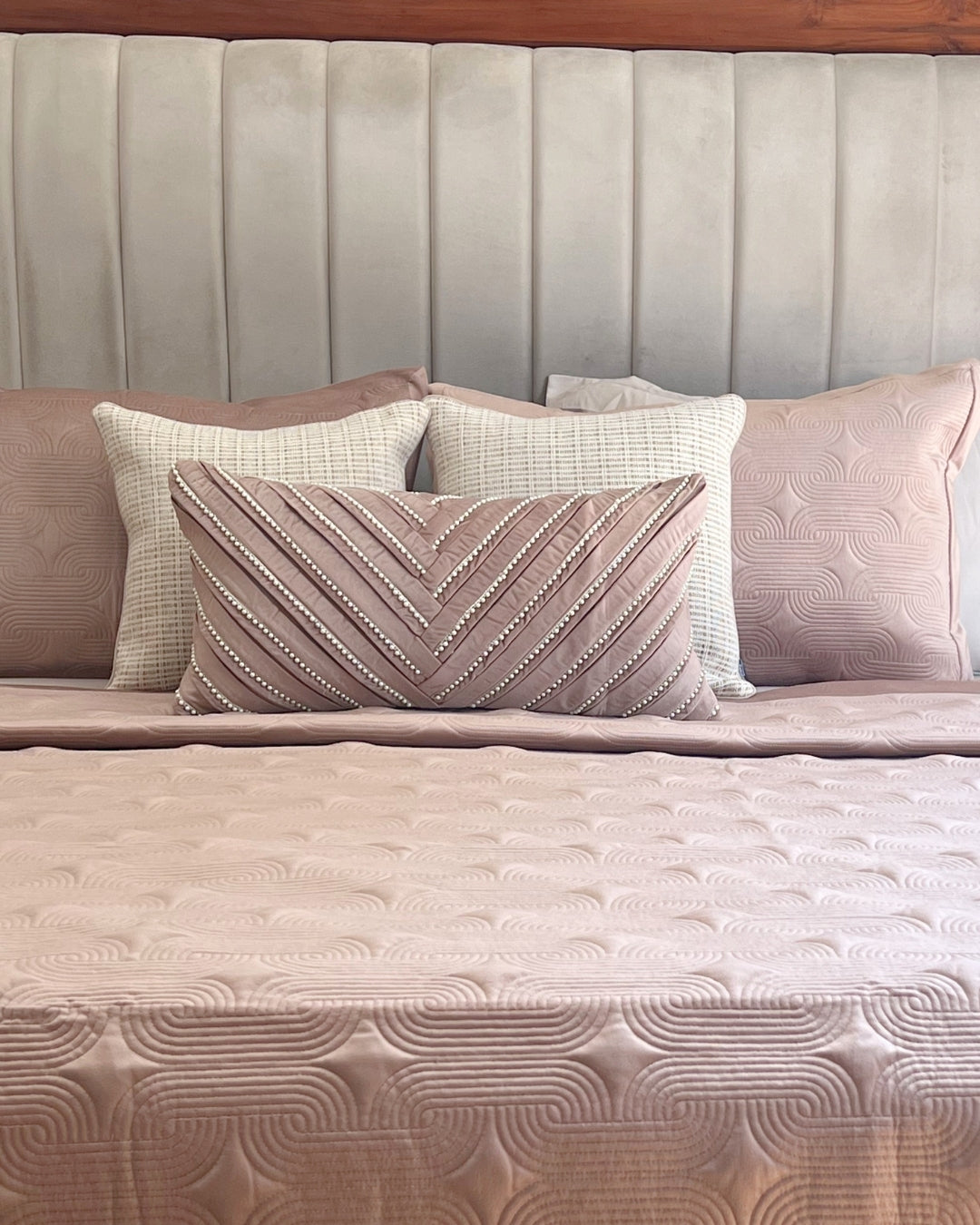 Evelyn Beige Cotton Hand Woven Cushion Cover 16x16
