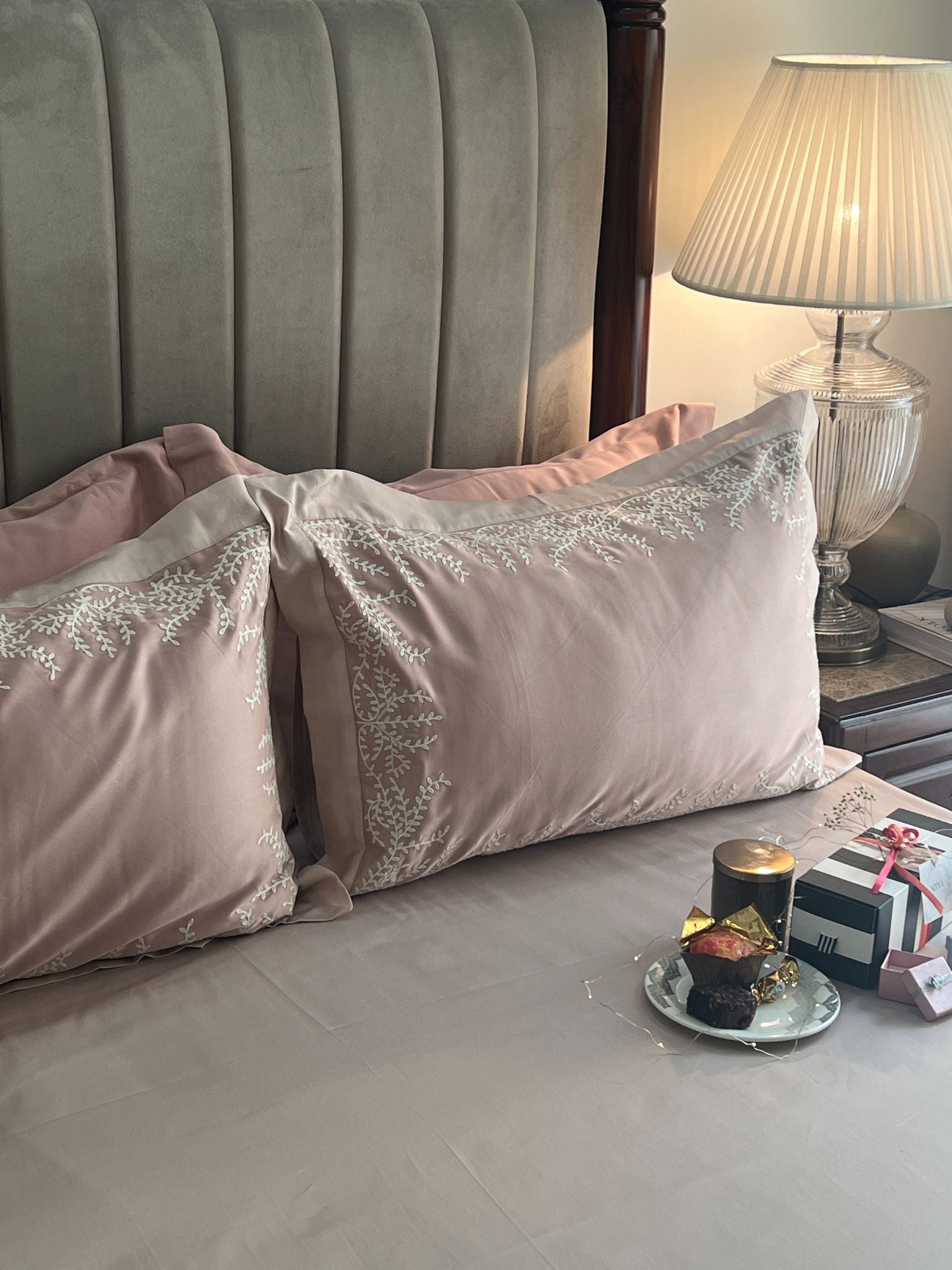 Faith Rose Buff Desire Cotton Bedsheet Set (5 PC Set)