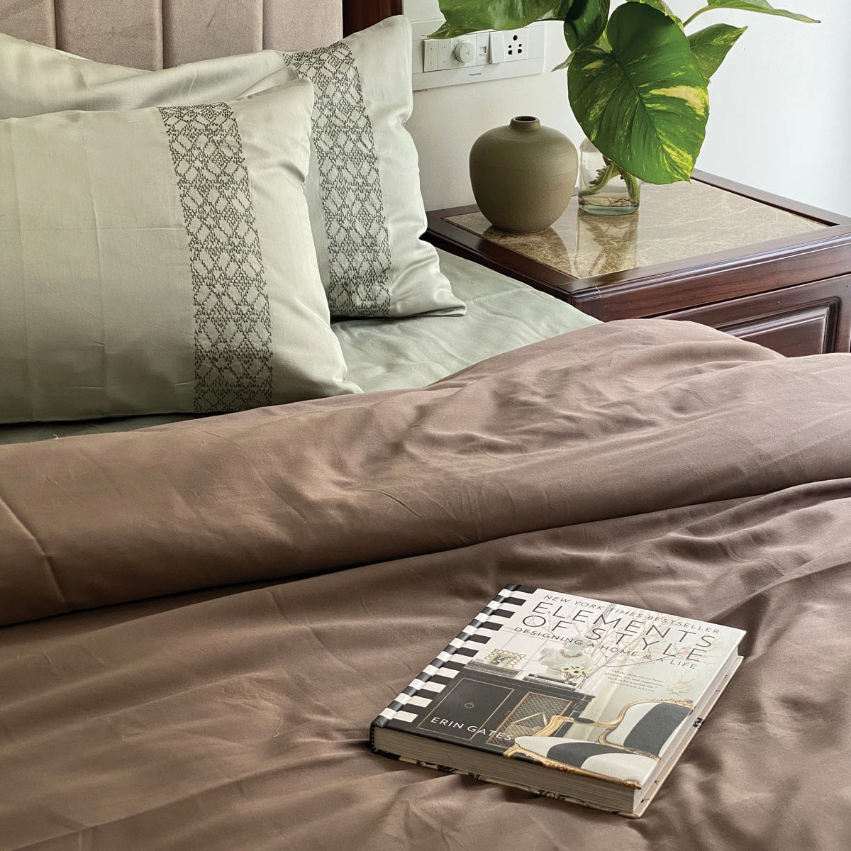 Gemstone Sage Green and Taupe Dreams Duvet Cover Set