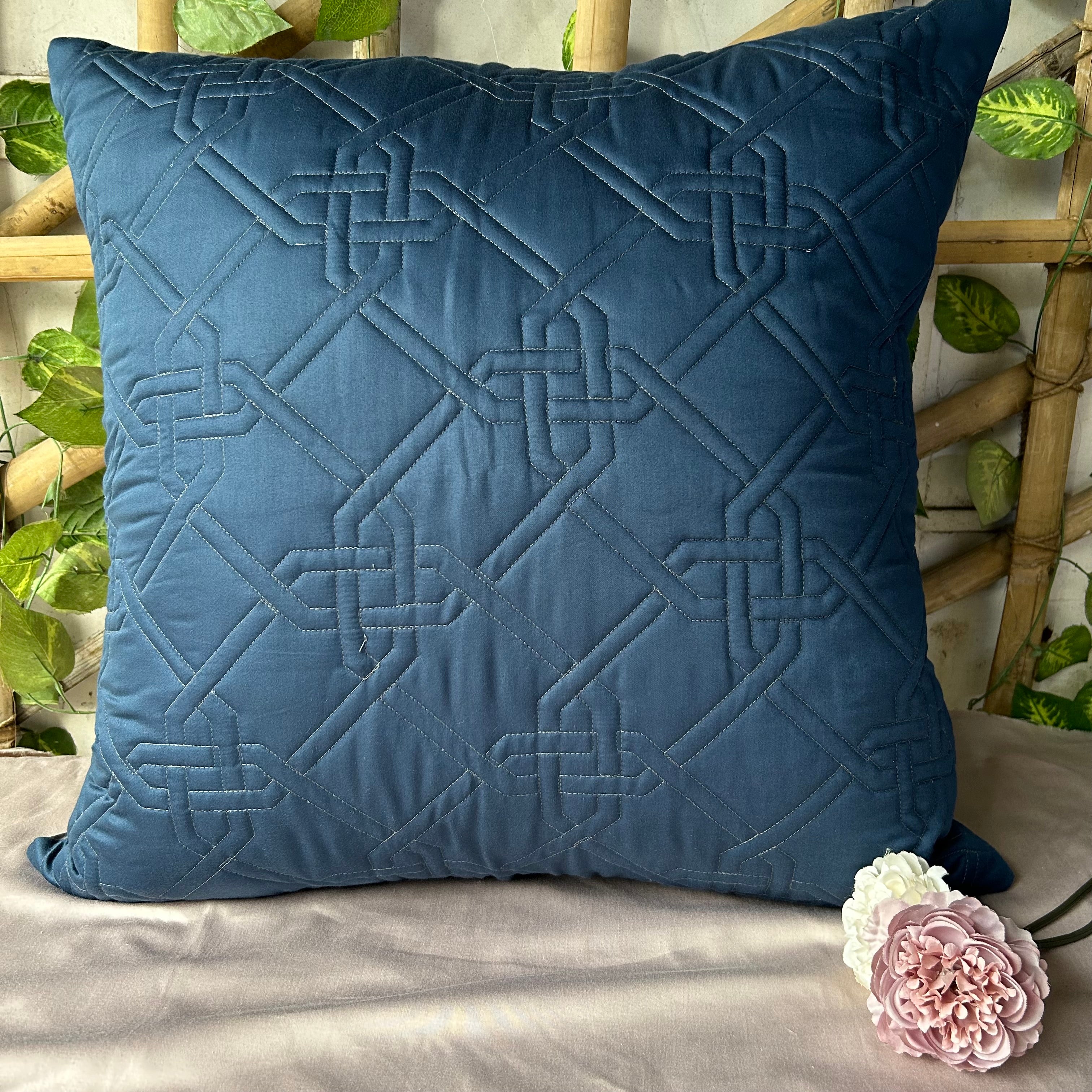 Gizmo Navy Quilted Cotton Rich Euro Sham