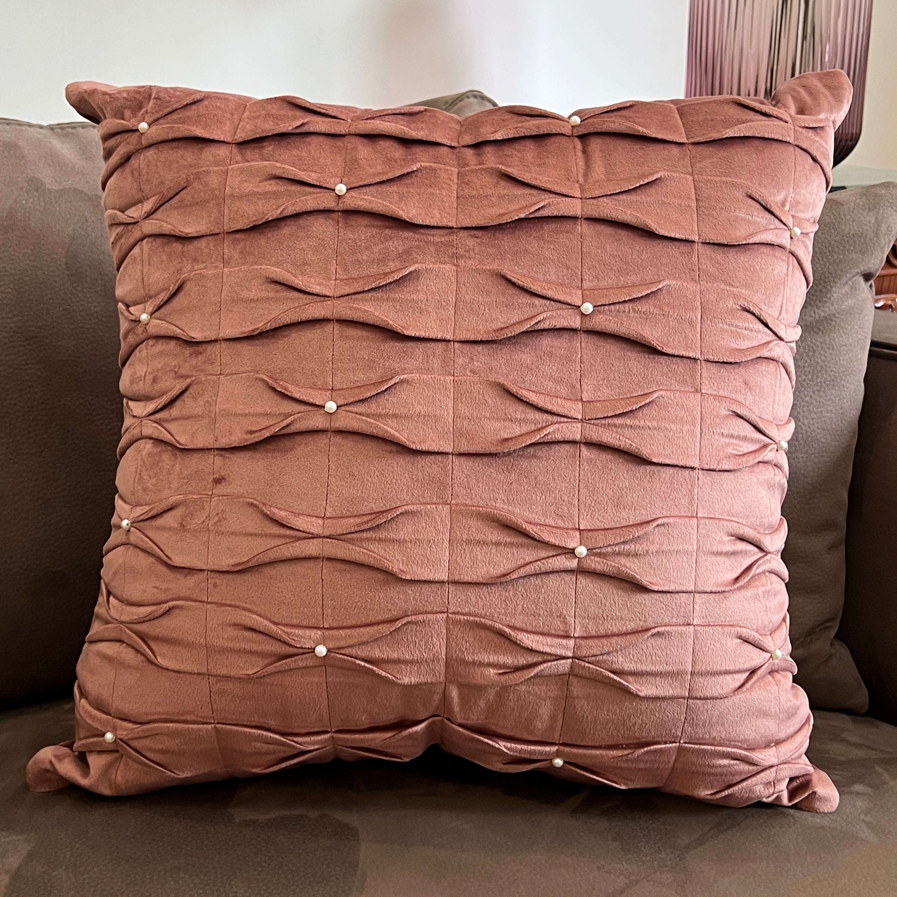 Decorative Hermoso Blush Velvet Cushion Cover 16x16