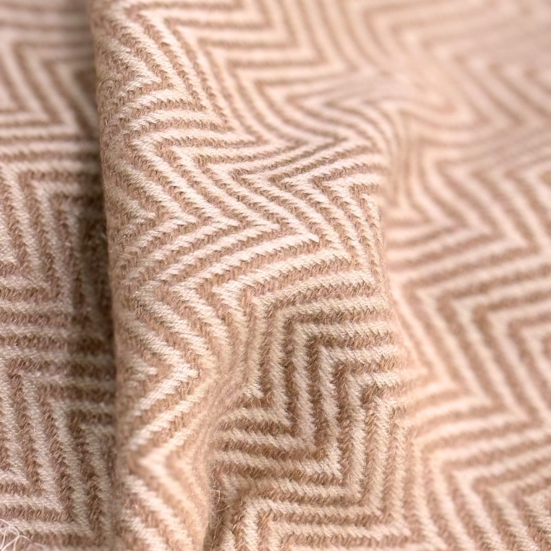 Herringbone Dusty Rose Woven Throw with Cushion Covers