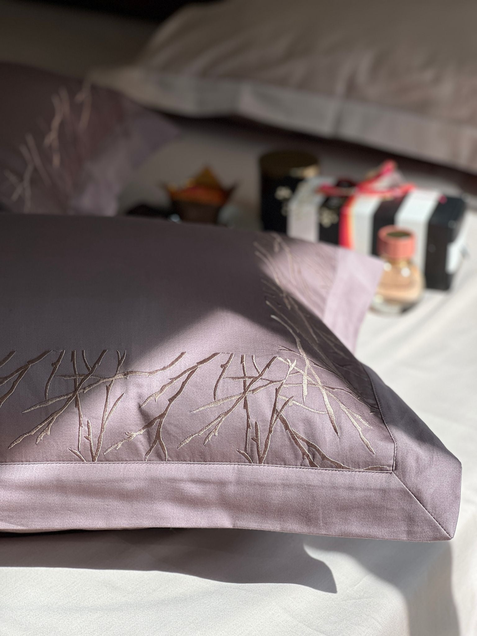 Hope Old Rose Buff Desire Cotton Bedsheet Set (5 PC Set)